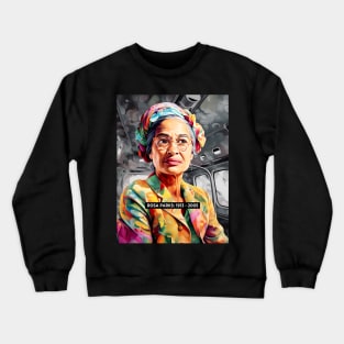 Black History Month: The Back of the Bus with Rosa Parks on a Dark Background Crewneck Sweatshirt